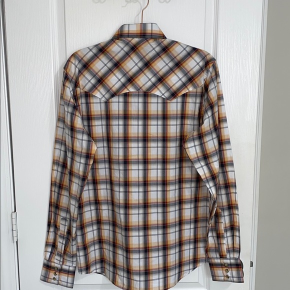 NWT Wrangler Retro Spiced Plaid Western Pearl Snap Button Up Shirt - Picture 10 of 11